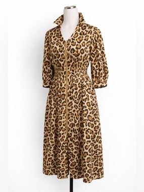 JODIFL SAMPLE piece Leopard Print Midi Dress NWOT best fits Small